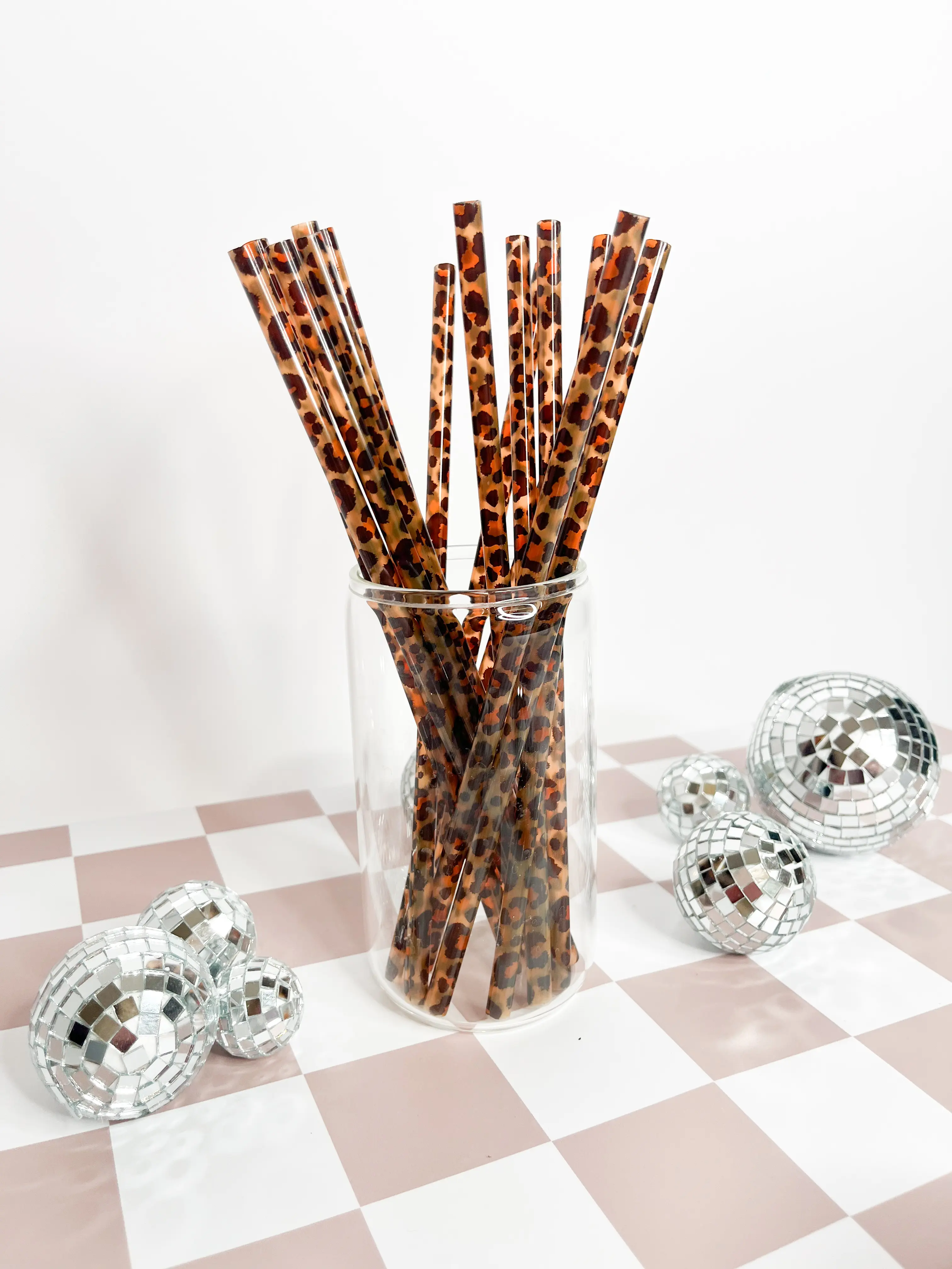 Leopard Iced Coffee Straws (20 Pack) – 9" Reusable Straws | Coffee Bar & Dirty Soda Accessories