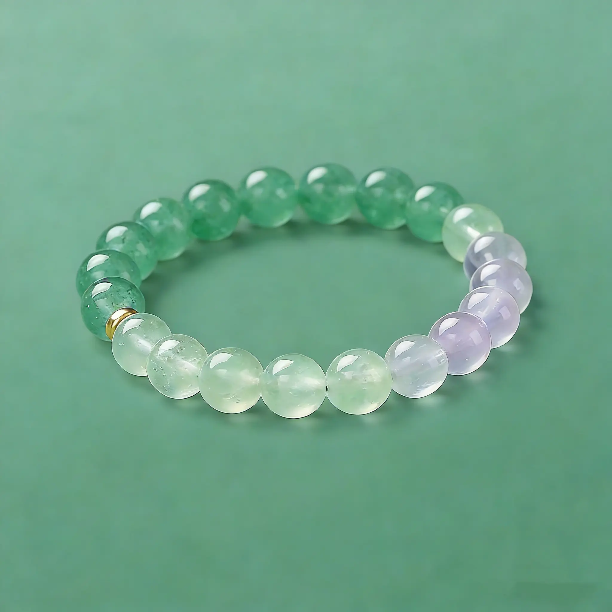 Natural Crystal Bangle - 8mm Handmade Beads Healing Crystal Jewelry, Green Gemstone Daily Wear Fashion Accessory