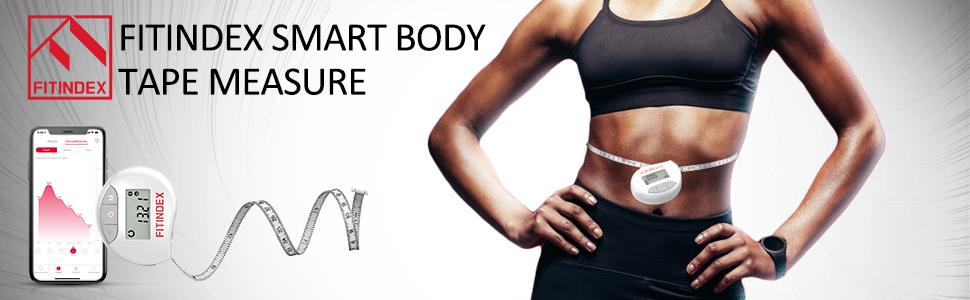 FITINDEX 2-in-1 Body Analysis Kit, Smart Bluetooth Body Scale & Tape Measure - Sync with App for Weight, BMI, Fat%, 12 Body Metrics, Muscle Gain Tracking & Health Reports, Body Composition Analysis