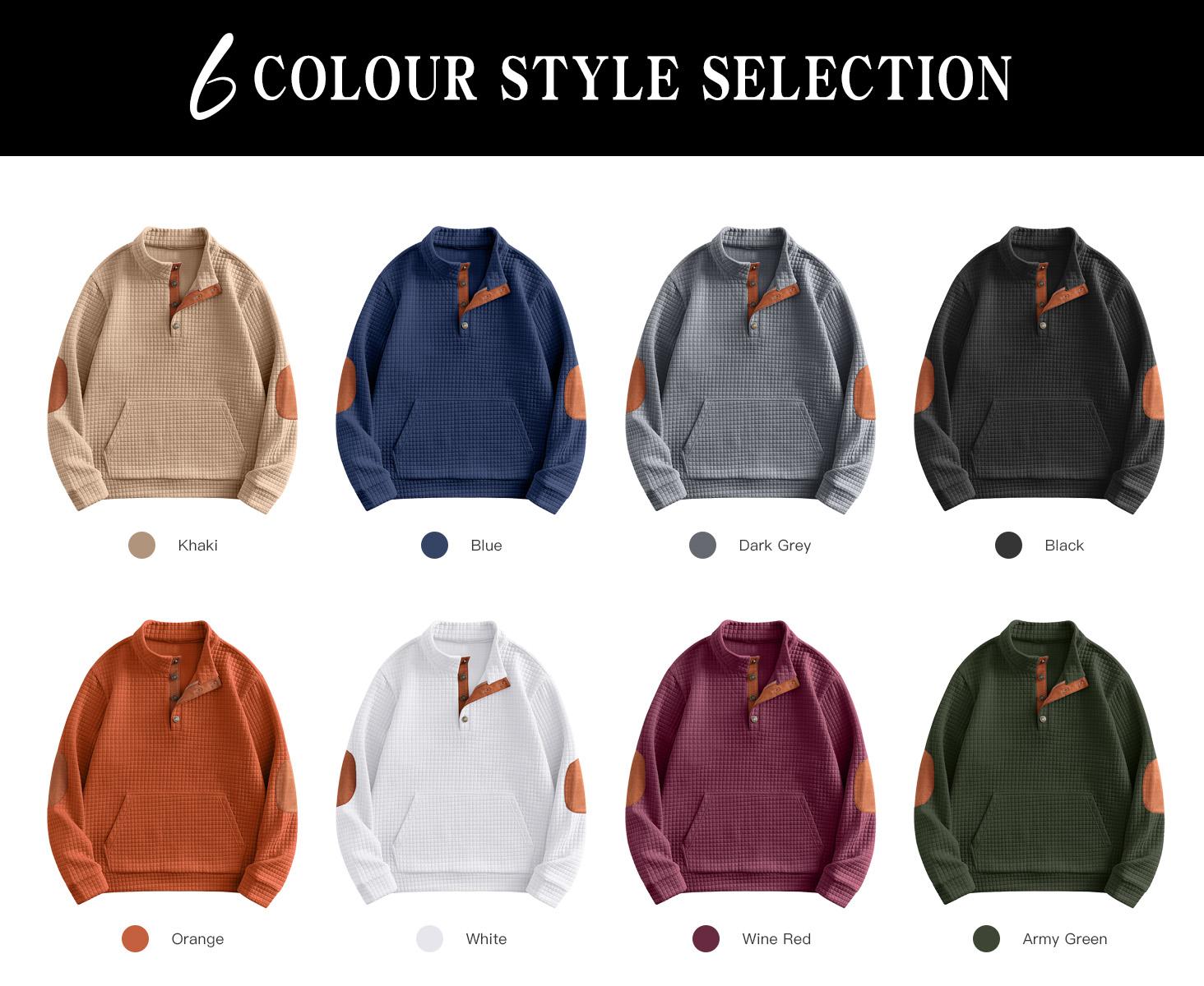 Zaitun Men'S Plus Size Casual Business Waffle Knit Pullover Quarter Zip Long Sleeve Sweatshirt Casual Fall Winter Fashion Tops