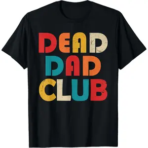 Men's Letter Print Round Neck Tee Dead Dad Club Retro Vintage Fun Saying Father's Day T-Shirt