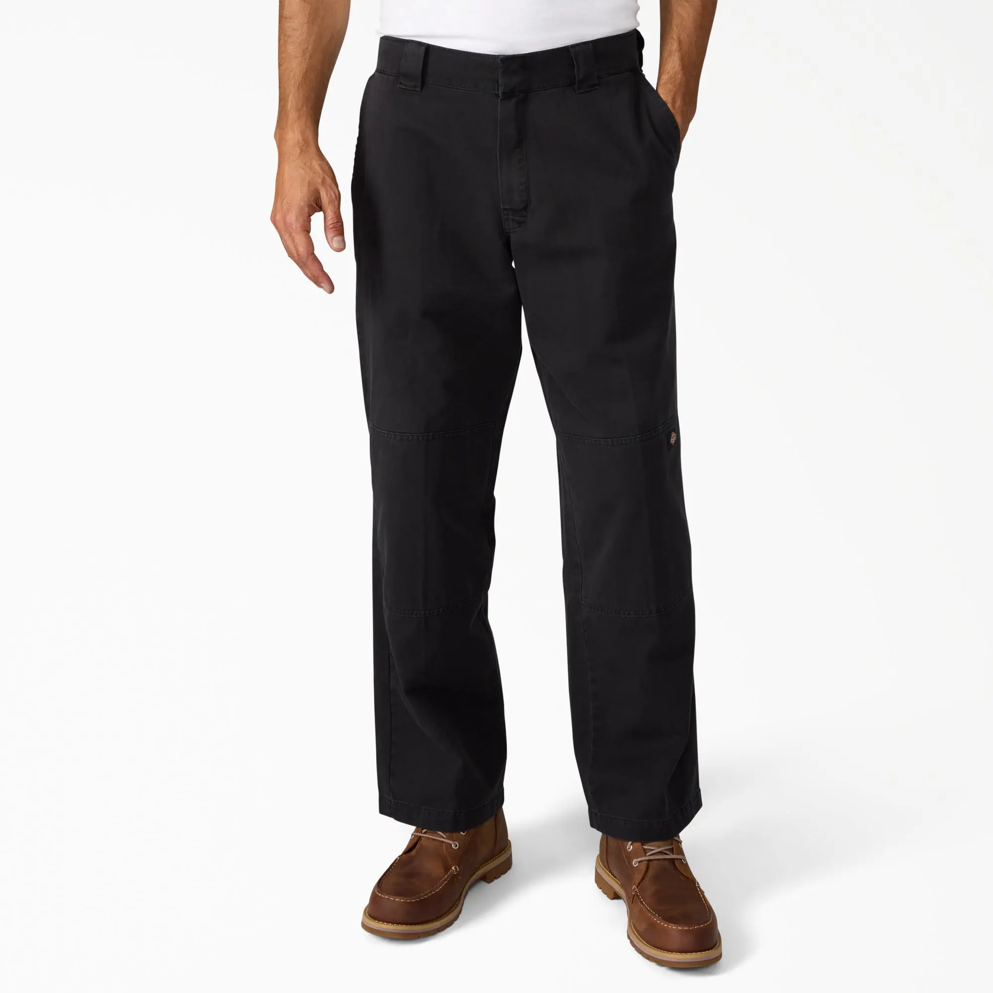 Dickies Worn In Double Knee Work Pants, 100% Cotton, Loose Fit Full Zip, Workwear Style