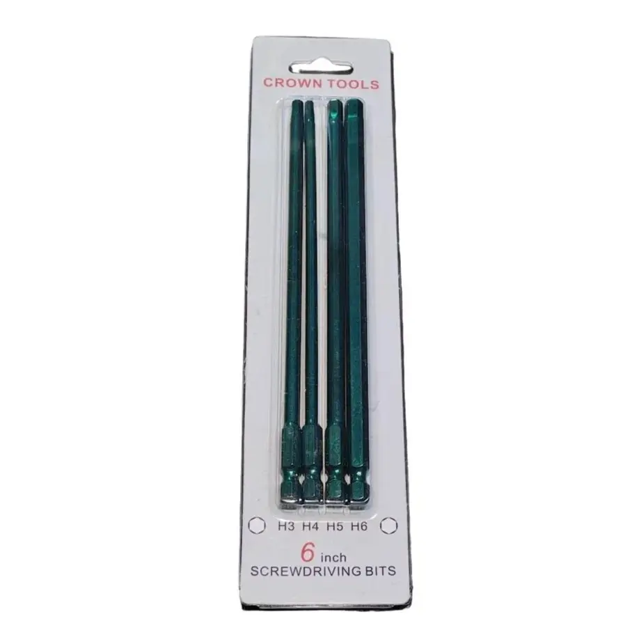 CROWN TOOLS Hitachi NR83 Service wrench kit 4-Pack 6in. 1/4" Hex Shank Screwdriving Bits - H3, H4, H5, H6