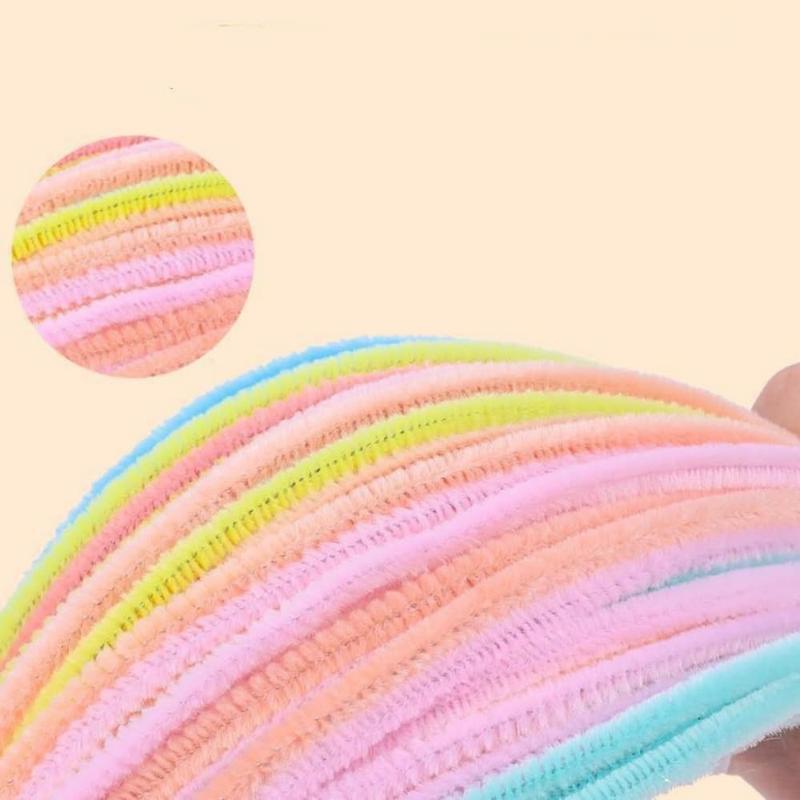 300 pieces of pipe cleaners in 3 assorted colors(pink,white,green), approx. 6mm in diameter, 12 inches in length, to bring life to your creations to satisfy your need Superior Quality: Made of wire and fiber, can be bent, tw