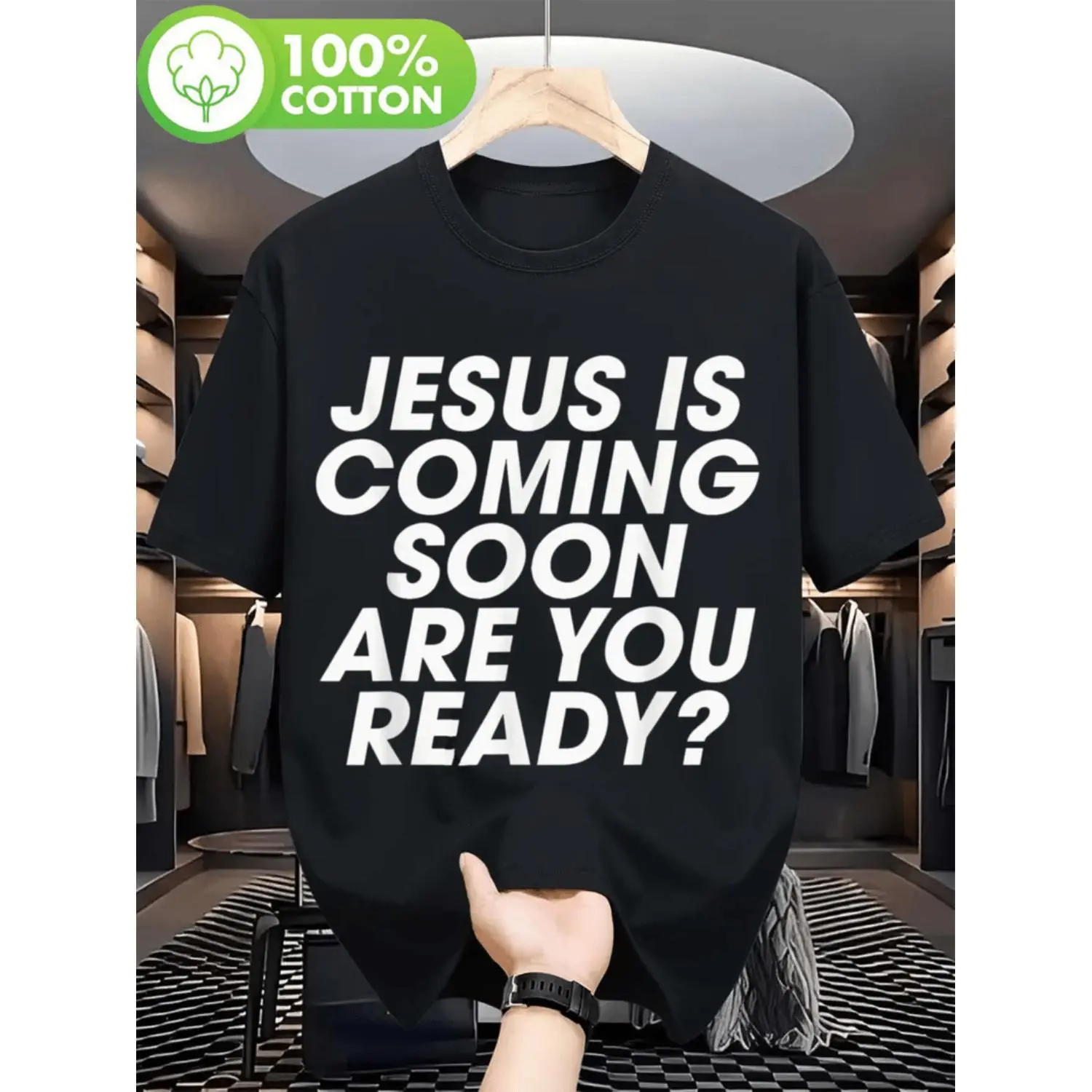 Jesus is Coming Soon T Shirt Heavyweight 180 GSM Christian Faith Tee Rapture Ready Design Plus Sizes XL XXL Church Apparel Unisex Religious Faith Shirts