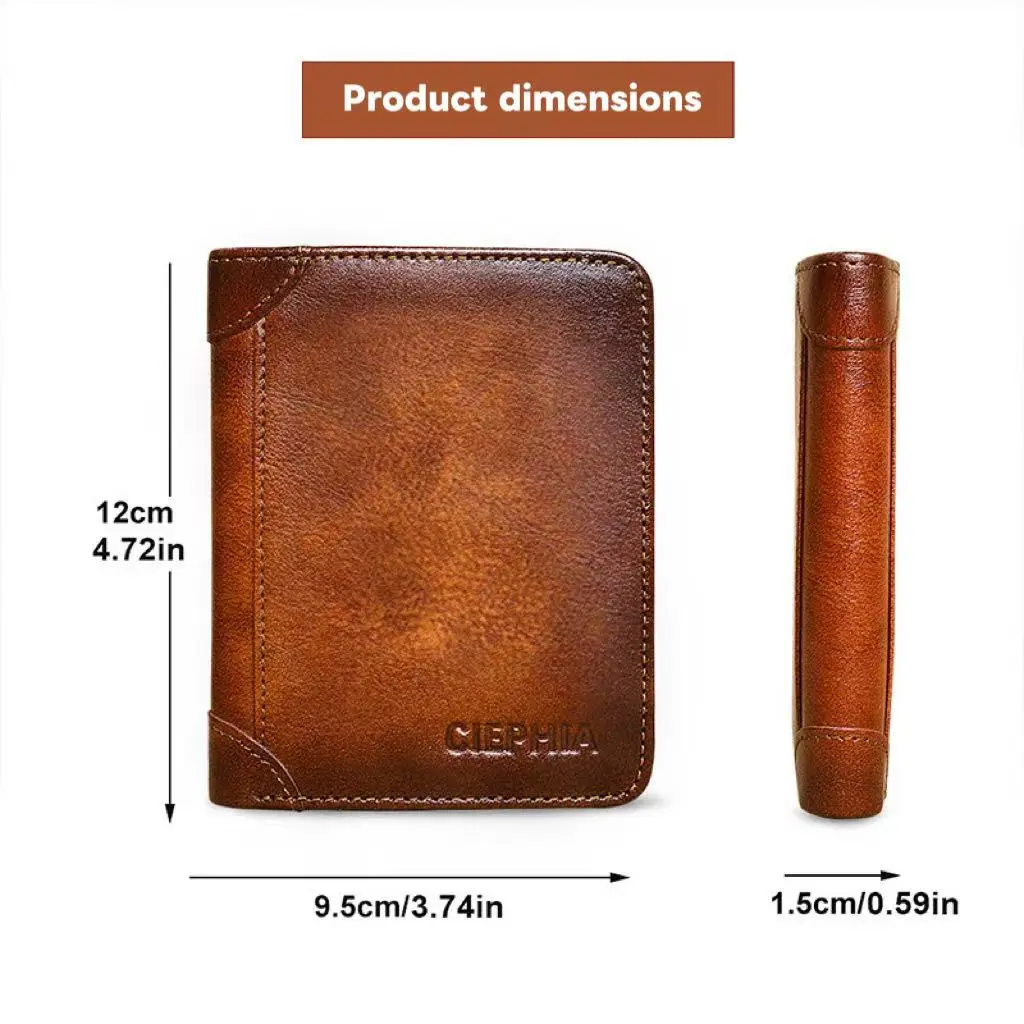 Men’s slim wallet — men’s ultra‑thin wallet with built‑in driver’s license holder and ID slots, suitable for students — ideal as a birthday gift or holiday gift for men Business Minimalist Bifold