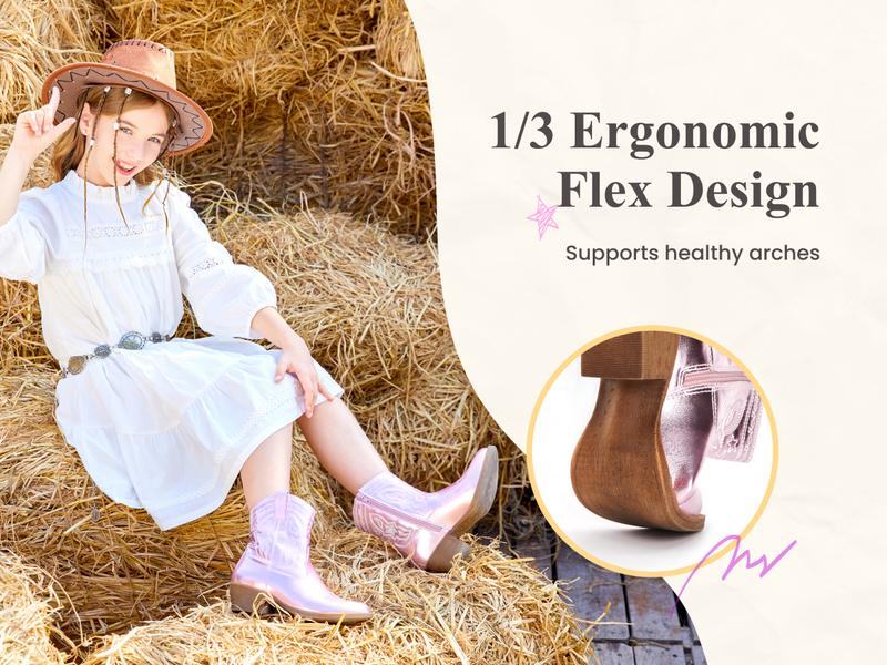 PATPAT Girls Cowgirl Boots,Embroidered Pointed Toe Cowboy Boots with Side Zipper Western Riding Shoes for Little Kid/Big Kid PATPAT Girls Cowgirl Boots,Embroidered Pointed Toe Cowboy Boots with Side Zipper Western Riding Shoes for Little Kid/Big Kid