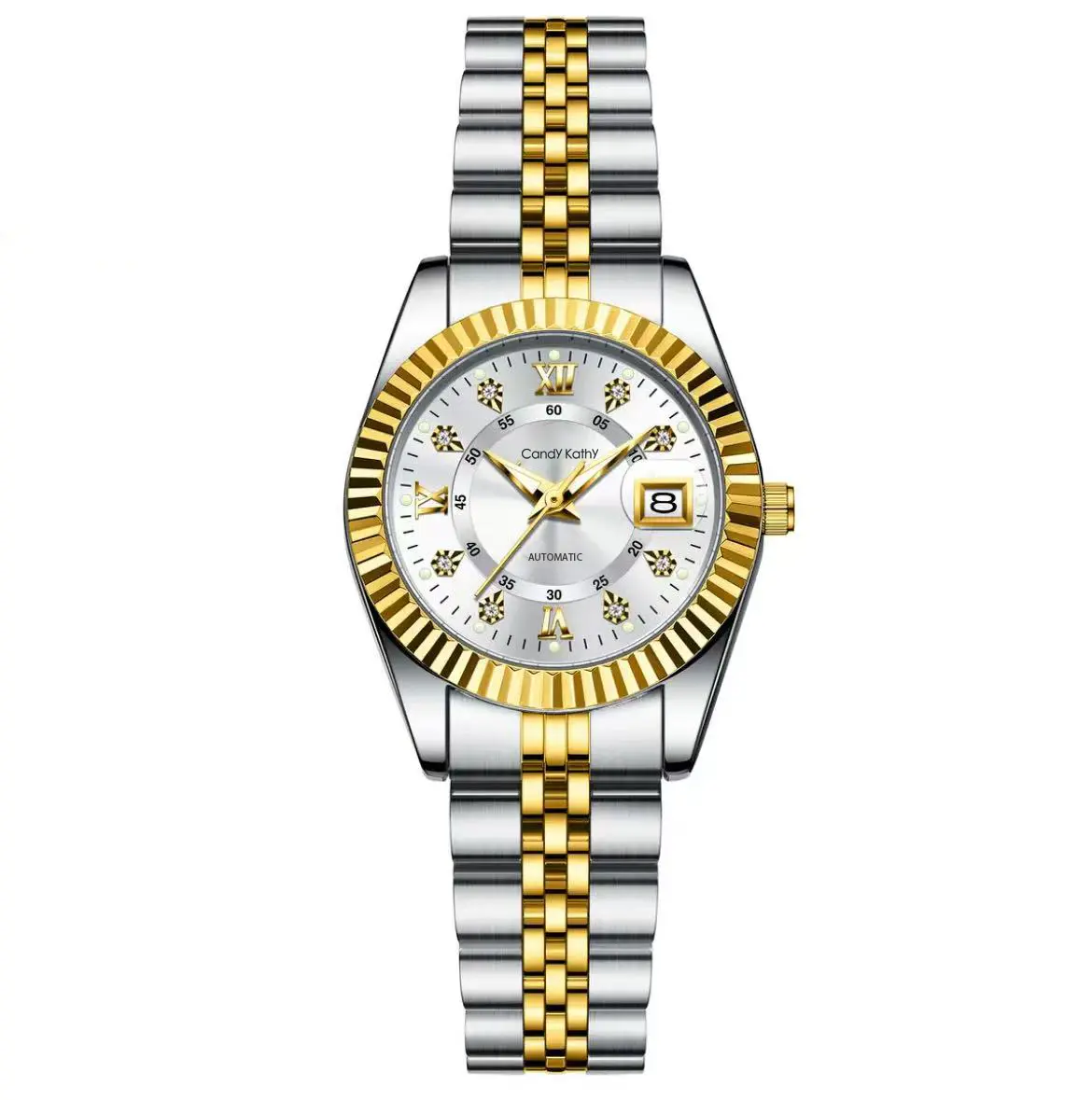 Women's Elegant Analog Quartz Watch - Gold-Dipped, Androgynous, Stylized Chain-Link Design, Round Dial, Luminous Hands, Waterproof, Daily Wear Accessory, Birthday Gift (Gold Watches Included), Androgynous Quartz Watches