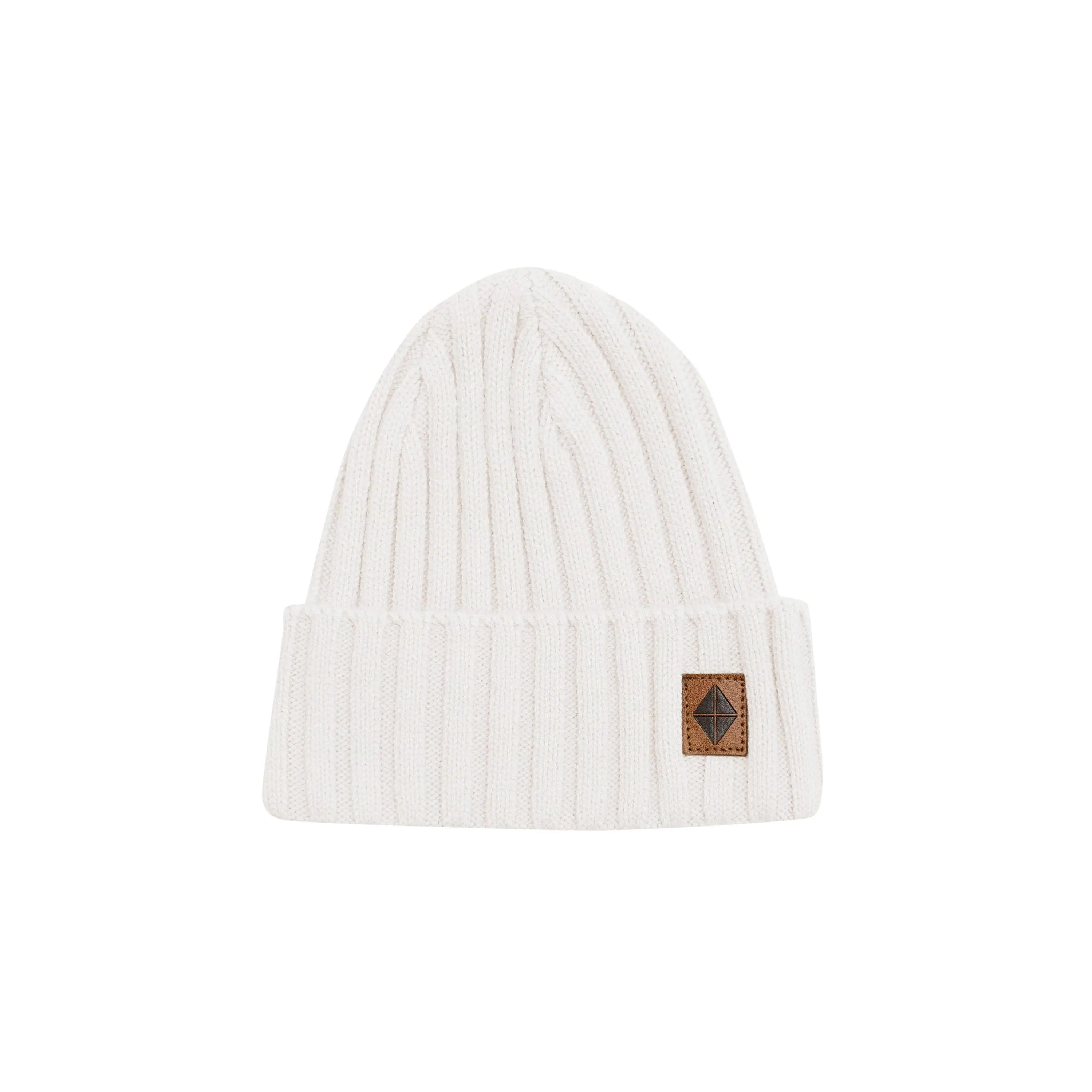 Chunky Ribbed Beanie for Women, Soft Lightweight Viscose Bamboo Blend Winter Hat in Oat, Stretchy with Gentle Texture for Frizz Control