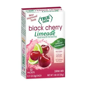 True Citrus TRUE LIME Black Cherry Limeade Drink Mix (10 Packets) | No Artificial Sweeteners, Low Calorie | Water Flavor Packets & Water Enhancer with Stevia