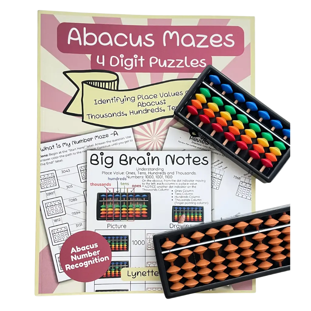 4 Digit Abacus Mazes Workbook