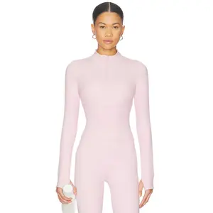 Astoria Half Zip Jacket in Pink & Cream