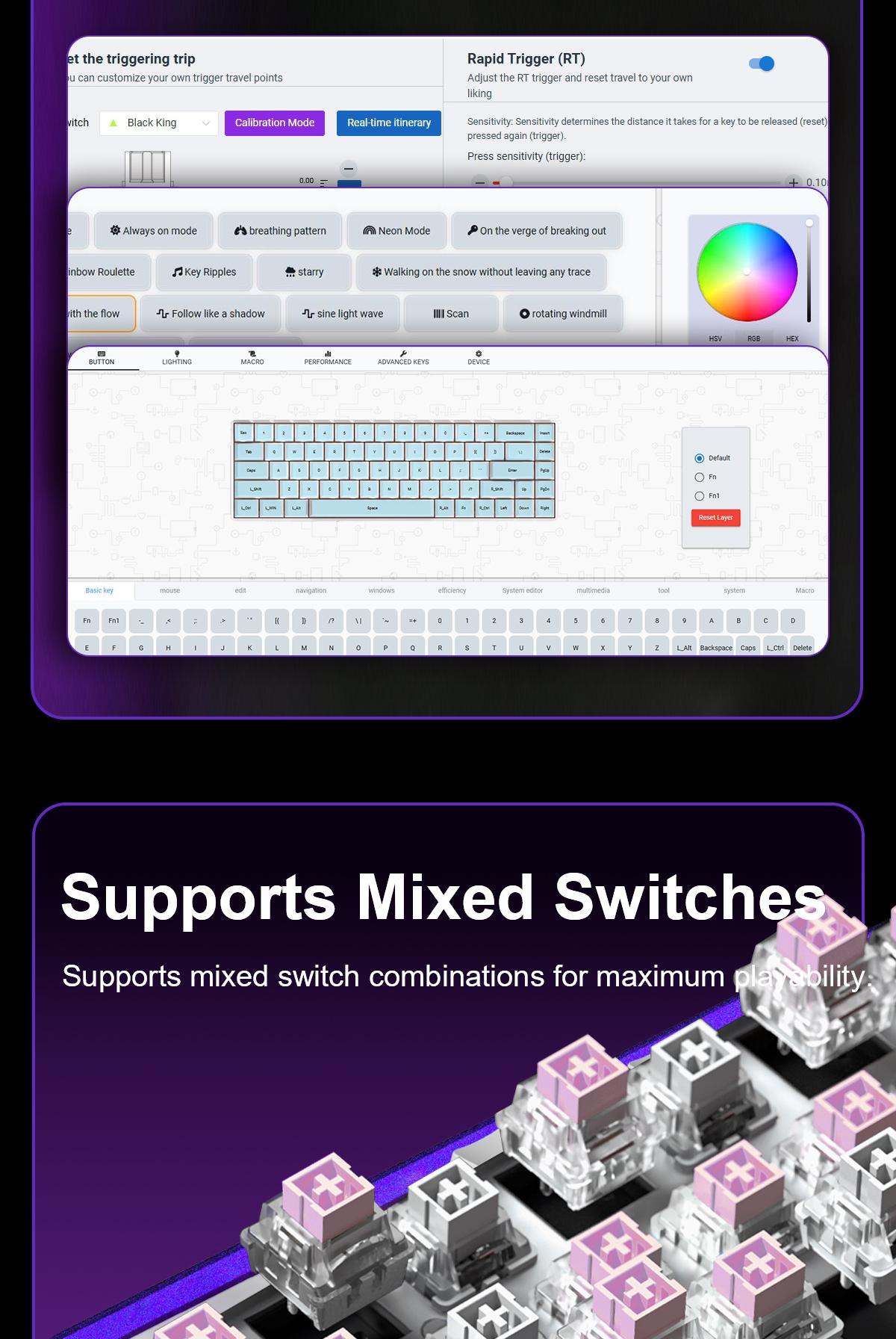 [New]AULA Hero 99 Hall Effect Mechanical Gaming Keyboard – Hero 68 Performance with Full-Size 99% Layout, 8K Hz, Magnetic Switches, RGB Light Box,PBT Keycaps