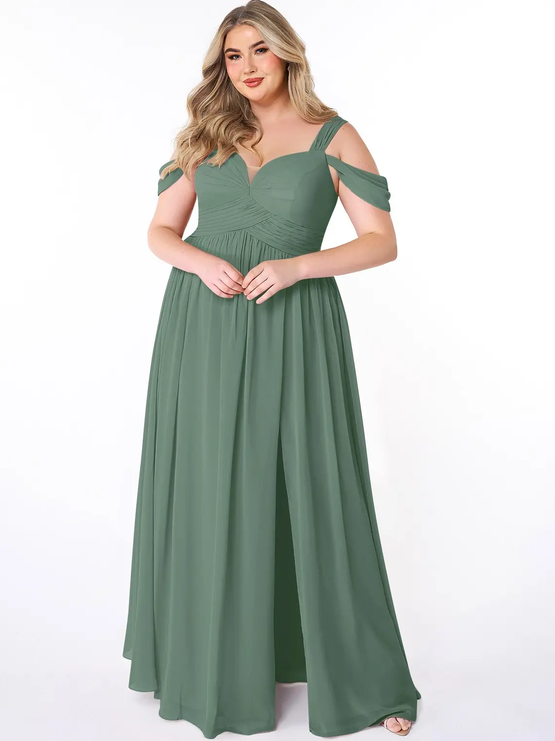 open lace back dress Plus Off Shoulder Sweetheart Neck Split Thigh Sequin Party Dress – Faeriesty main image 1