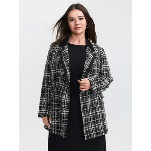 【Sharp & Structured】BLOOMCHIC Tweed Print Lined Double Breasted Blazer 2026 Summer Vibes Swimweek