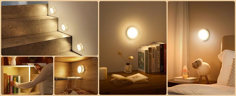 Brightown Picture Lights for Wall,Rechargeable Battery Operated Painting Light Magnetic Art Display Light with Remote, Puck Lights, Dimmable & Timer Art Lighting for Paintings Wireless,Gold, Christmas Gifts Ideas