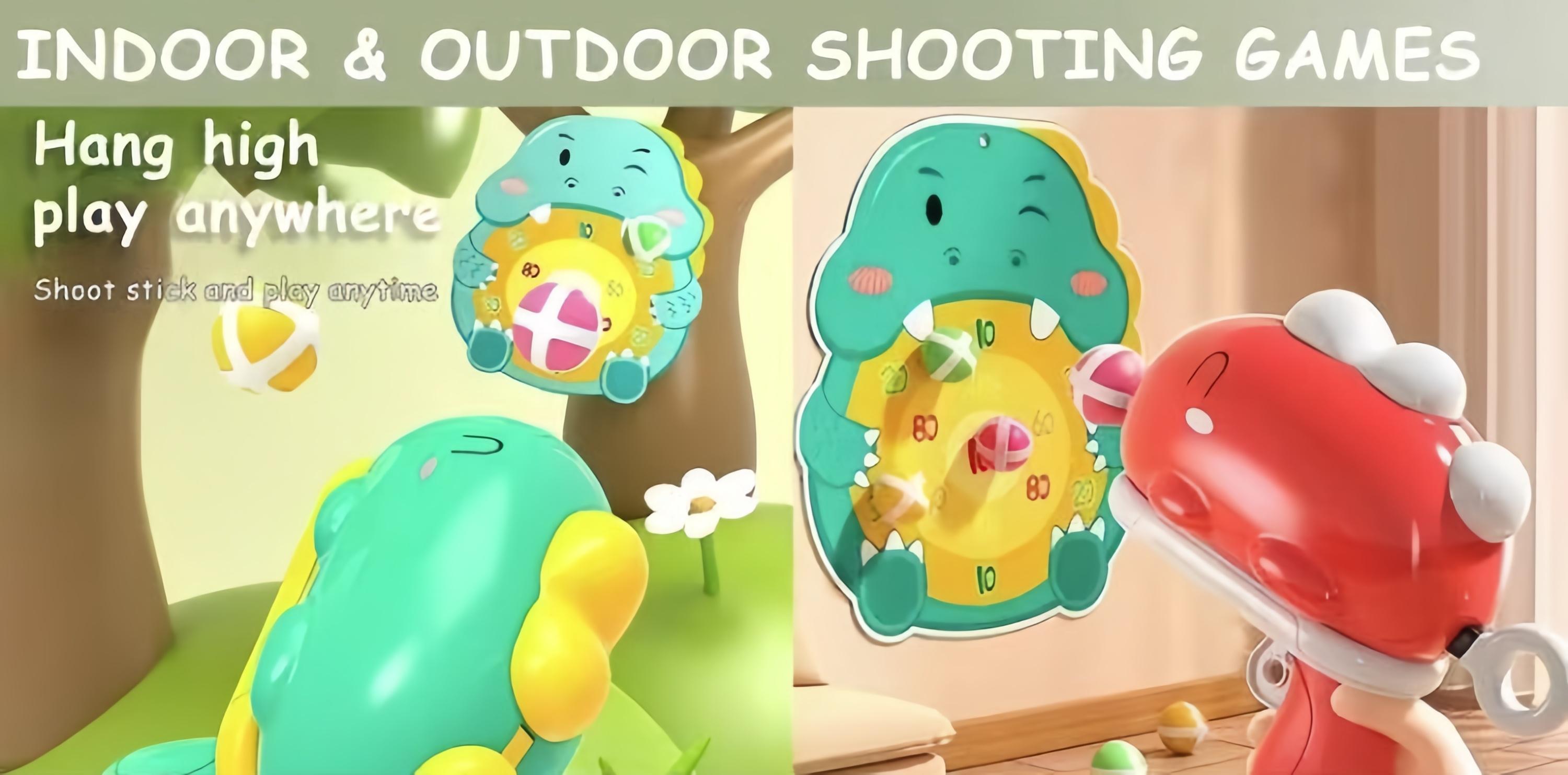 Bennol Dinosaur Shooting Game Toys Gifts for 3 4 5 6 Year Old Boys Kids, Dinosaur Outdoor & Indoor Dart Board with Sticky Balls Toys for Kids Ages 3-5 6-8, Birthday Gifts for 3+ Year Old Boys Girls