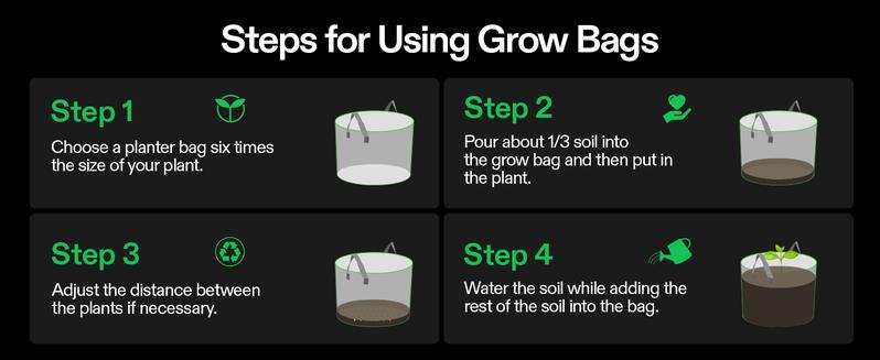 VIVOSUN 5-Pack Grow Bags, 500G Thick Nonwoven Fabric Pots with Strap Handles, Multi-Purpose Rings, for Low Stress Plant Training Fruits, Vegetables, and Flowers