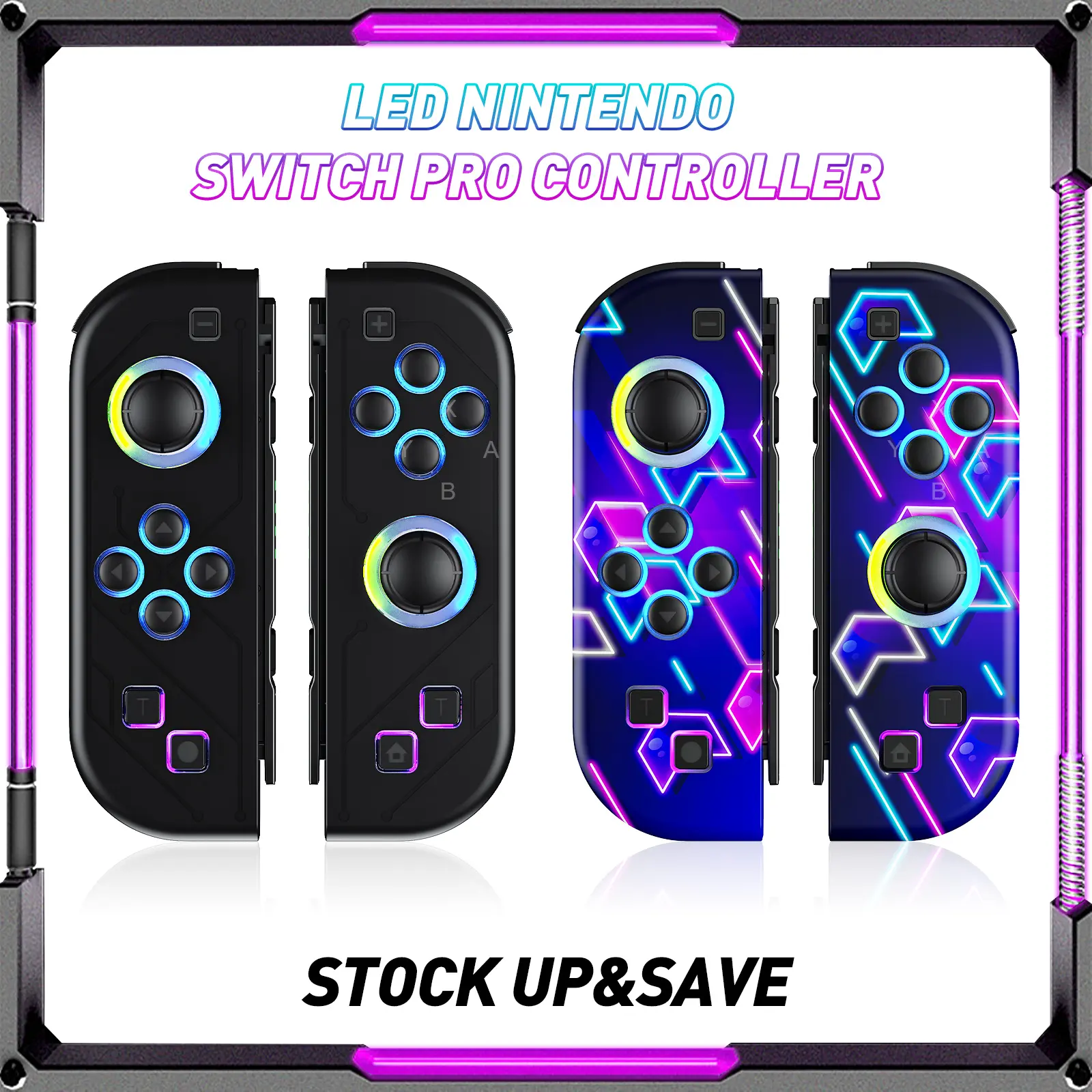 Switch Controller for Nintendo Switch, Switch Controller Joycon (L/R) with RGB Light Compatible with Nintendo Switch/ Switch Lite /Switch OLED,back to school,back to school haul
