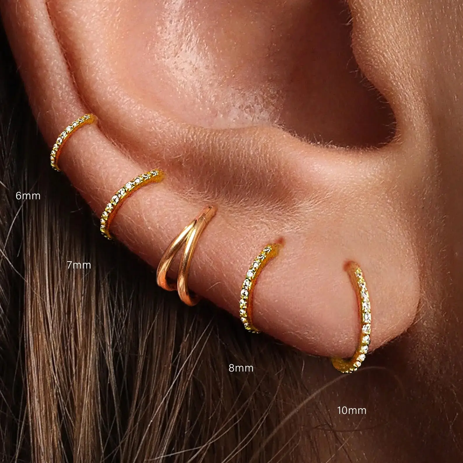 Titanium Clear Micro Gem Hinged Nose Hoop, CZ Hinge Hoop, Hinged Segment Nose Ring, Septum Clicker Ring, Cartilage/Helix Hoop, conch piercing