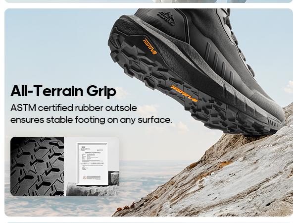 NORTIV 8 Terrascope Men's Tactical Hiking Boot Lightweight Cushion Sole Boots for Work All Day Side Zipper Motorcycle Combat Military Boot Arch Support 8 Inches Closed Footwear