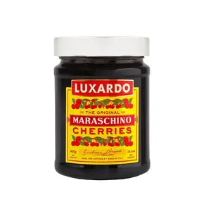 Luxardo Gourmet Cocktail Maraschino Cherries, Premium Italian Cherries for Old Fashioned, Manhattan & Desserts, Rich Flavor, Packed in Protective Bubble, 400g Jar