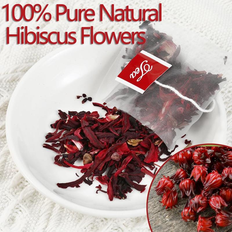 120 Hibiscus Tea Bags | 100% Pure Hibiscus Flower | Sugar-Free, Caffeine-Free Herbal Tea | Double Chamber, Individually Wrapped Bags| Rich in Natural Goodness and Flavor
