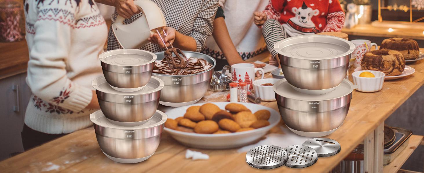 PLL 26Pcs Mixing Bowls with Airtight Lids Set, Mixing Bowls with Grater Attachment Non-Slip Bottoms & Kitchen Gadgets Set for Mixing Utensils Tableware 23 PLL 26Pcs Mixing Bowls with Airtight Lids Set, Mixing Bowls with Grater Attachment Non-Slip Bottoms & Kitchen Gadgets Set for Mixing Utensils Tableware 23