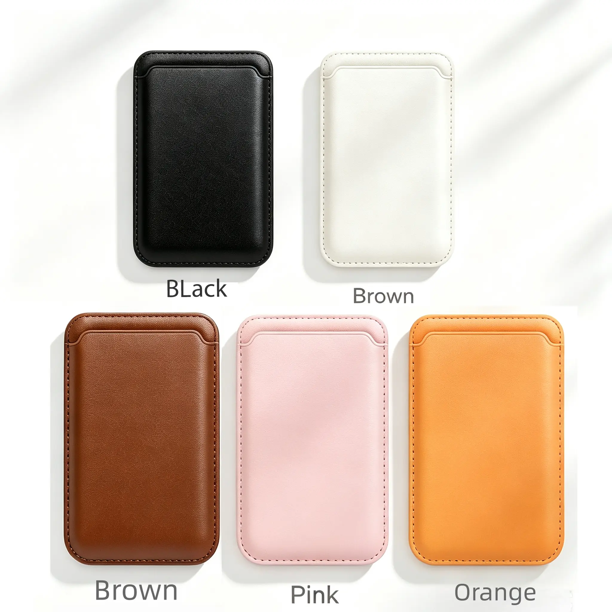 MagSafe Magnetic Card Holder, Detachable PU Leather Phone Wallet Pocket For iPhone, Slim Back Card Sleeve With 5 Colors