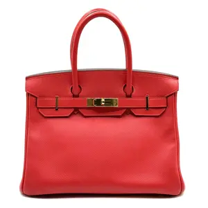 Pre-owned HERMÈS Leather Tote Bags Hermes Birkin 30 epsom Rouge Casaque GHW
