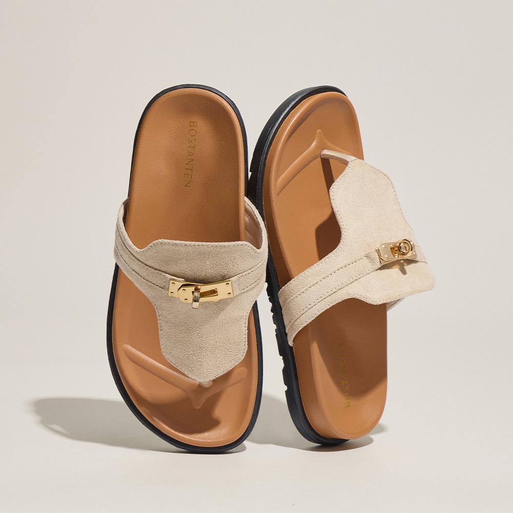 Bostanten Suede Womens Slides Sandals with Arch Support,Fashion&Comfort Women Sandals for Summer,Casual Stylish for Everyday Wear