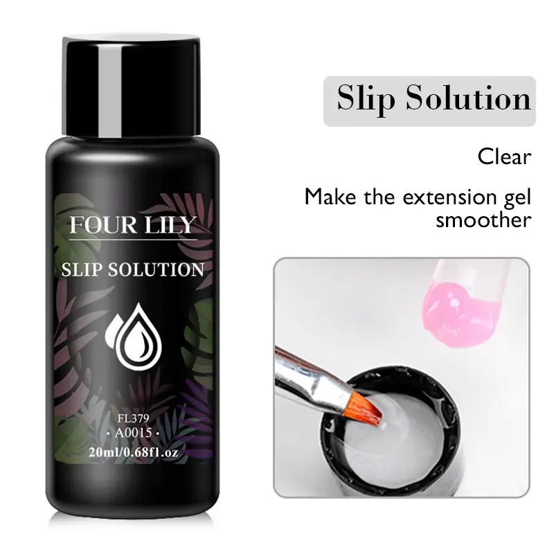 FourLily 20ml Slip Solution - Fragrance-Free Nail Enhancement Gel for Acrylic Nails, Manicure & Nail Art Tools, Hydrating Formula for Smooth Application & Long-Lasting Shine, Nail Gel, Sleek Bottle Design for Nail Care, Nail Extension Gel