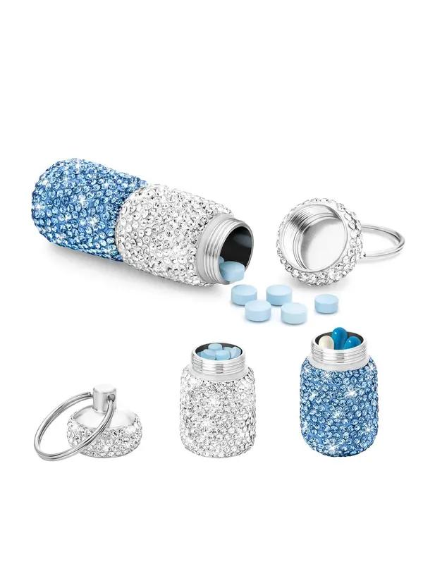 Summer  Portable Pill Box Keychain, Portable Pill Case Organizer Keychain, Key Ring for Women & Men As Gift,Girlfriend Gifts, Women Gifts