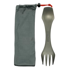 VALTCAN Titanium Spork 3-in-1 Fork Spoon Knife Essential Camping Flatware 24g