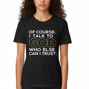 Unisex Cotton Oversized T-Shirt Funny Graphic Tee Talk to God Religious Quote Print Soft Breathable Casual Streetwear Fashion Tee for Men and Women Round Neck Bear Womenswear Everyday Top