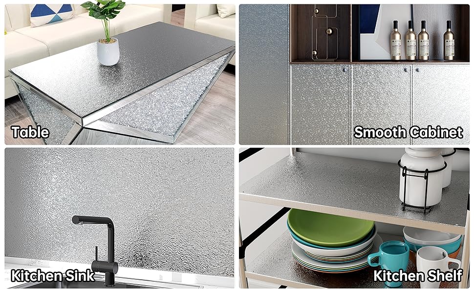 Thickened Aluminum Foil Kitchen Oil-Proof Sticker, Heat-Resistant Waterproof Self-Adhesive Wall and Cabinet Paper