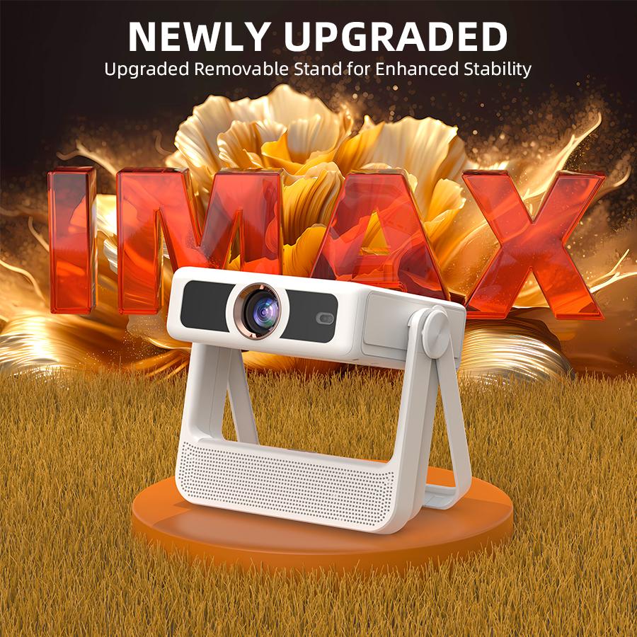 [800ANSI/Google Play Store/Touchscreen Control] 4K Decoding Outdoor Smart Projector with WiFi6 and Bluetooth, Multiple Apps, Portable Projector, XBJ 1280P Audio, Mobile Movie Home Use [300-inch Display]