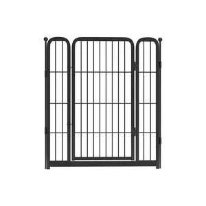 FXW Homeplus Unleashed Dog Playpen Designed for Indoor Use, 1 Add-on Gate, 24"/32"/40"/45" Height for Small/Medium/Large Dogs, Black