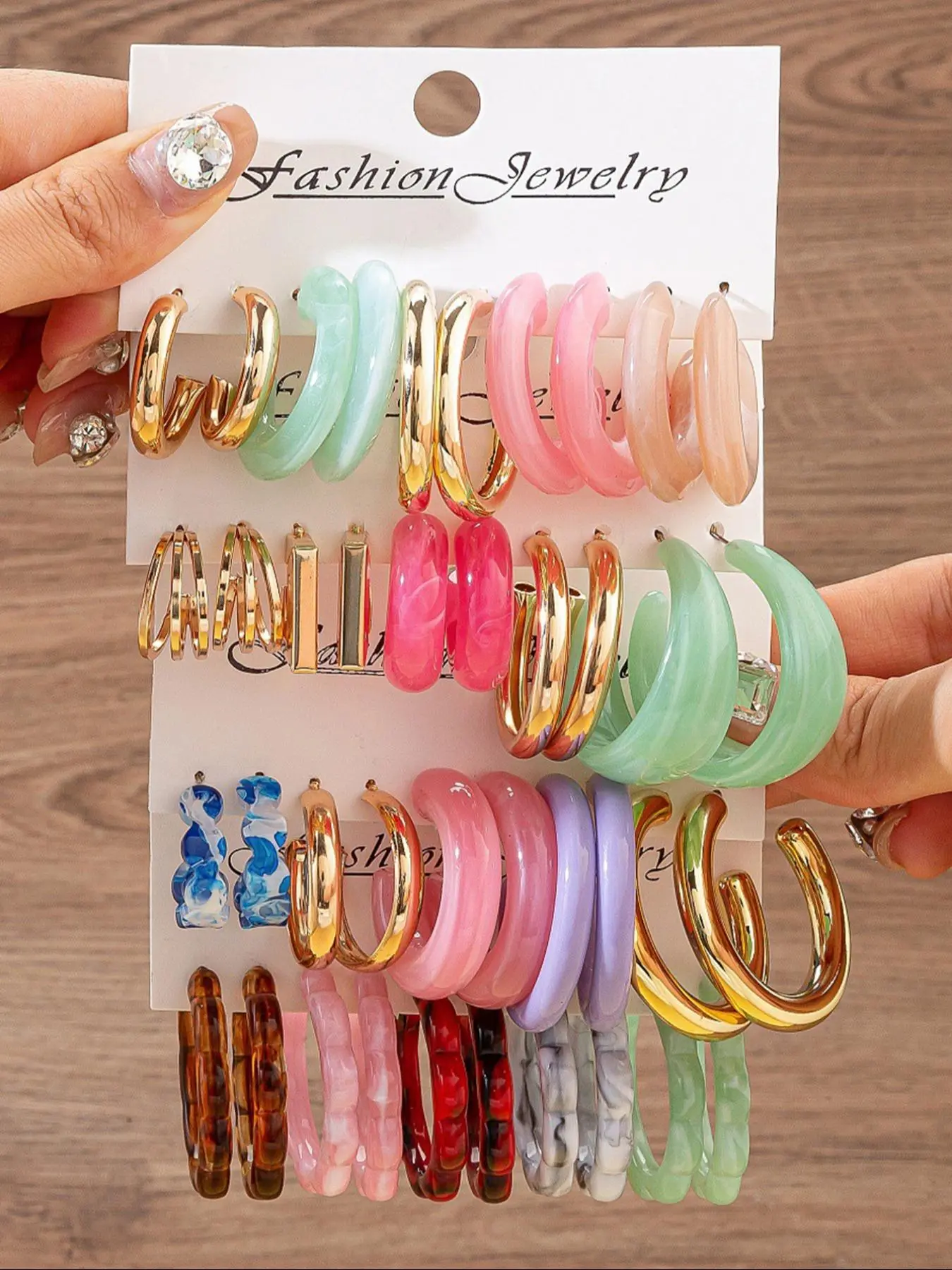 Mixed Color C-shaped Earrings Sets, Hoop Earring Sets, Fashionable Earrings, Fashion Jewelry for Party, LGBTQ, Trendy All-match & Exquisite Jewelry for Birthday Gift