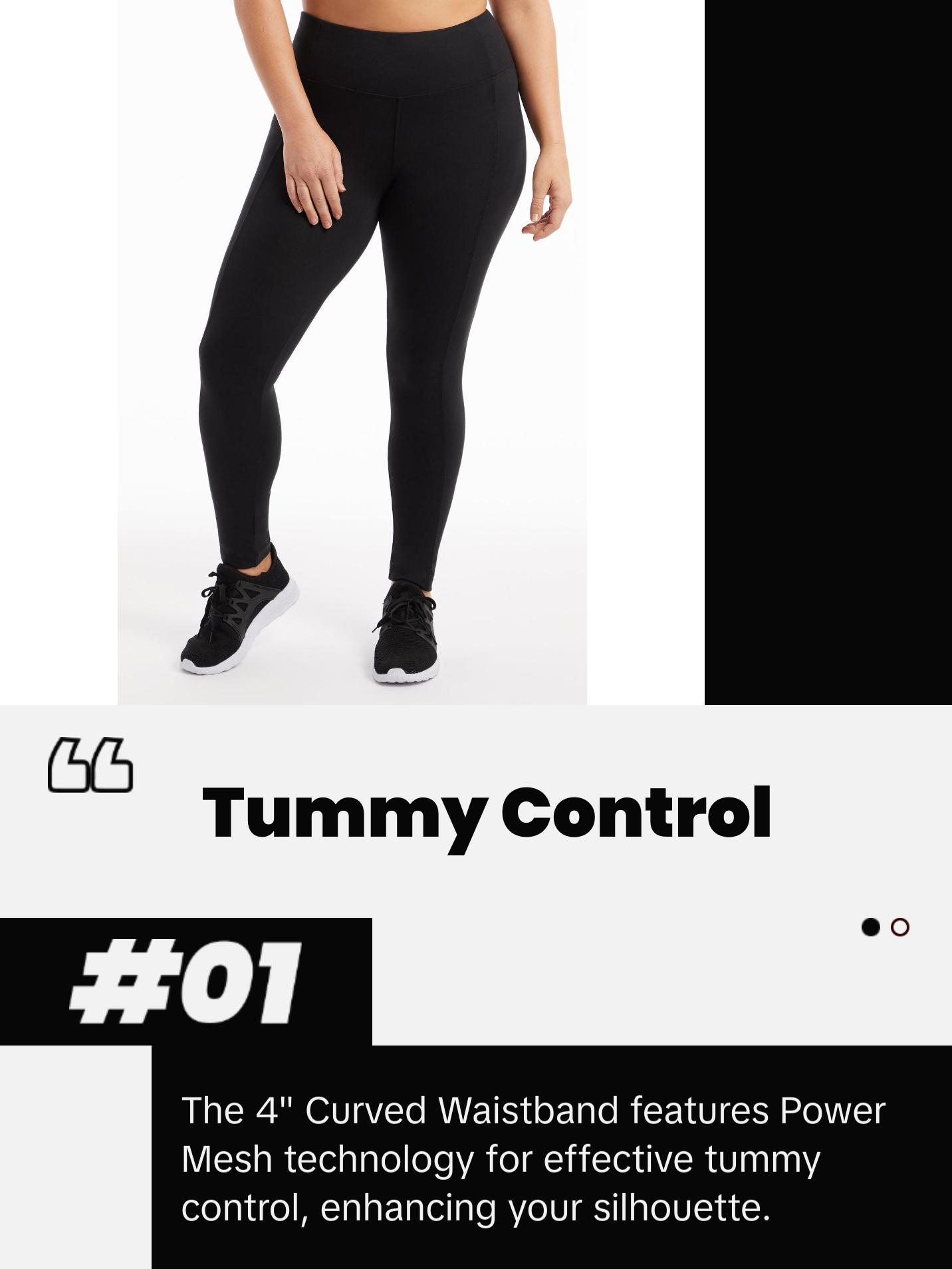 High-Rise Tummy Control Leggings (Plus Size) Mesh Spandex