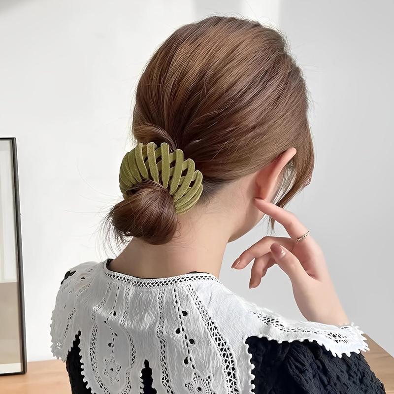 Bird Nest Magic Hair Clip Set 7PCS Plant Velvet Lazy Plate Hairpins Adjustable Bun Fixers Non-Slip Durable Hair Claw Buckles for Women Girls Easy To Use Secure & Sturdy