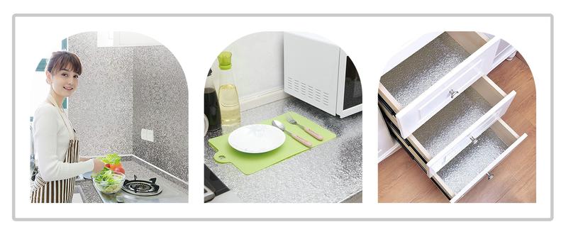 Kitchen Oil-Proof Sticker Aluminum Foil Paper – Thickened Heat-Resistant Waterproof Self-Adhesive Wall Cover for Stove and Cabinets