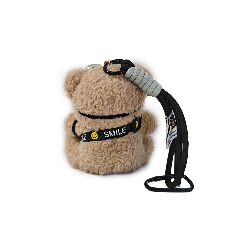 Cute Bear Bag Charms Plush Keychain with Flash Camera & Glass for Handbags Purses Totes Backpacks Adorable & Functional Accessory