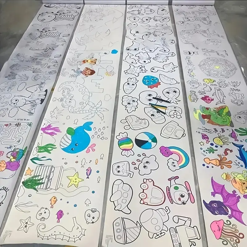 Graffiti Paper, Ultra-Long Drawing Paper Roll, Cuttable Art Supplies, Craft, Colorful Paper Material Perfect for Coloring & Painting, Ideal New Year Gift