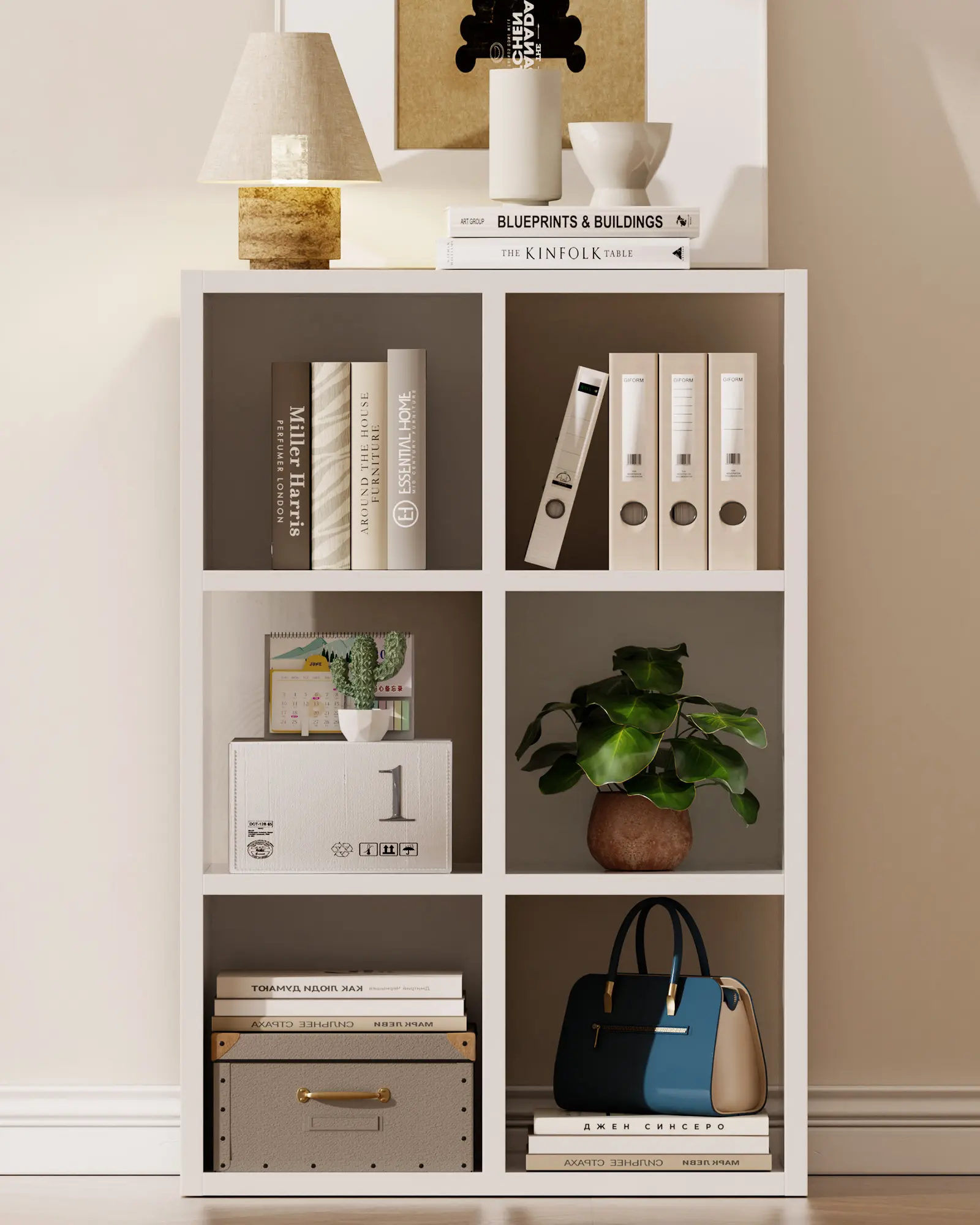 COMHOMA 6 Wood Cube Storage Organizer with Open Back and Removable Back Panels, 11In White Cube Storage Bookshelf, Cubicle Shelf Bookcase for Home Office Bedroom Living Room, Storage Organization, Room Storage