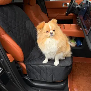 Dog car seat cover, waterproof front seat cover for dogs, scratch resistant, anti slip pet passenger seat cover protective cover, universal suitable for cars, trucks SUV, Standard size, black