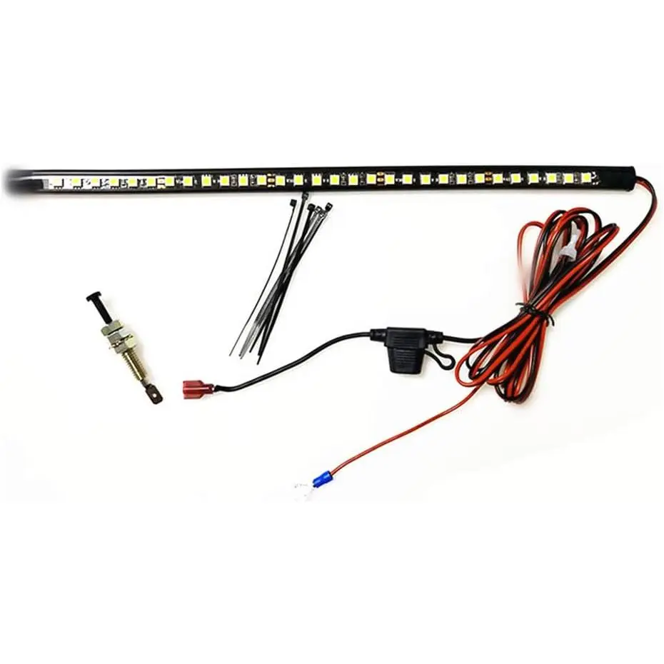 Under Hood LED Light Kit - 1 LED Light Strip (36cm), IP67 Waterproof PVC Auto On/Off Engine Inspection Lamp, 1 Switch, 6 Ties, for Off-Road Trucks, Jeeps (Includes Parts)