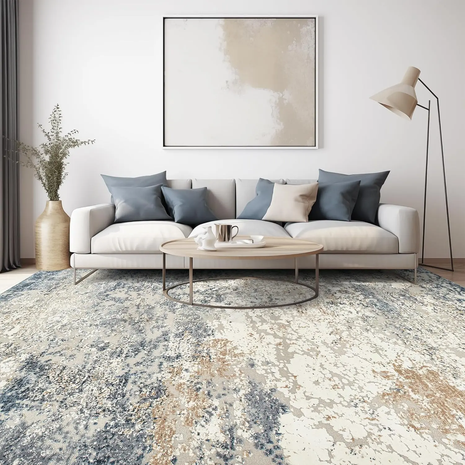 Art&Tuft Large Washable Abstract Area Rug - Anti-Slip Backing, Stain-Resistant, Foldable, Machine-Washable Art-Inspired Decorative Graphic Indoor Area Rug for Living Room, Abstract Area Rugs, Art-Inspired Area Rugs