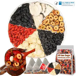 Kidney Tea, Chinese Medicine kidney Tea for Men and Women-Containing Ginseng, Wolfberry, Red Dates, Mulberry, Maca Yellow Essence herbal tea  Beverage