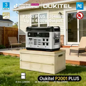 OUKITEL P2001 2048Wh Heavy Duty Power Station for Camping Mini Fridge & ProjectorUSB-C Folding Panel 1-Hour Fast Charge for Camping & Emergency Power deltapro